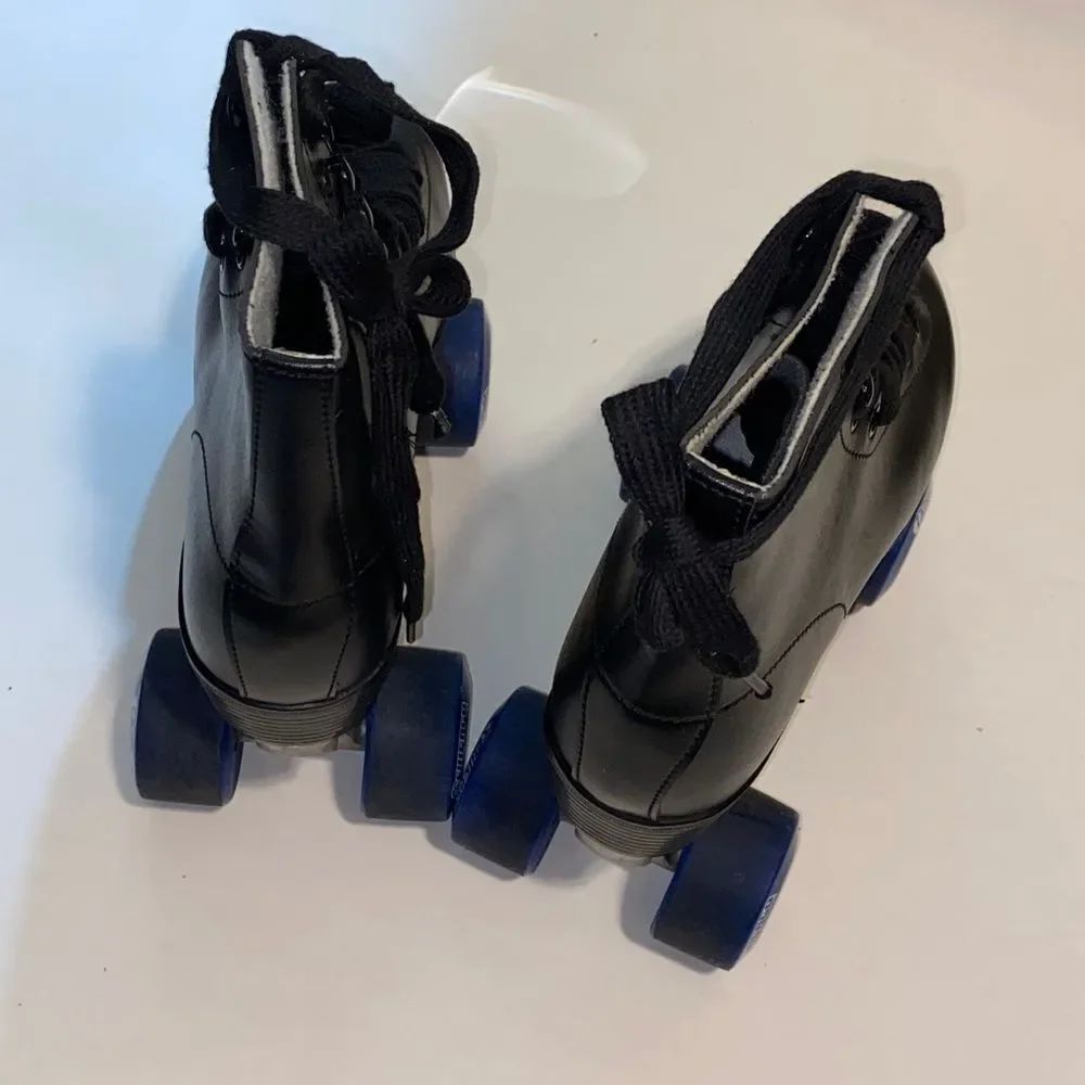 Chicago Black Roller Skates with Blue Wheels